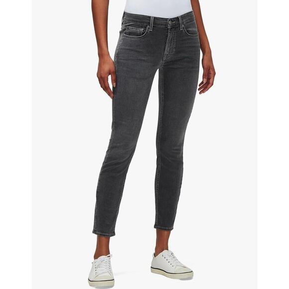 7 For All Mankind Grey Jeans High Waist Ankle Size 30 - Picture 1 of 6